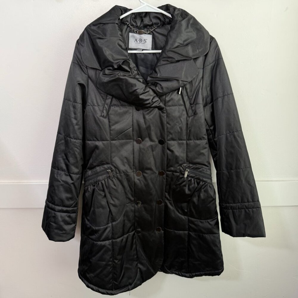 ABS ALLEN SCHWARTZ SILVER LABEL Black Trench Coat